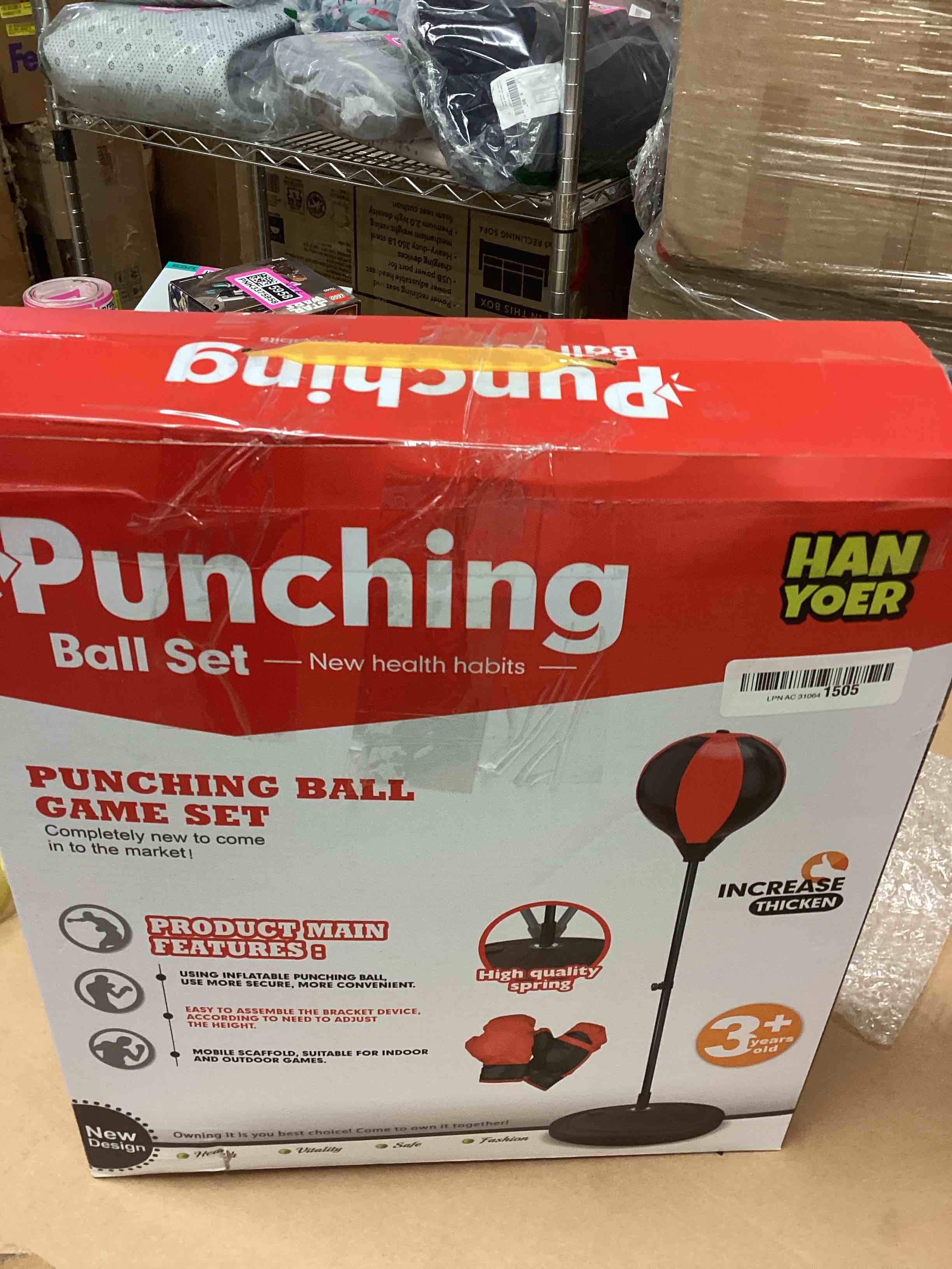 Condition photo showing Good Condition for Punching Bag for Kids, 3-12 Adjustable Boxing Equipment with Boxing Gloves, Boxing Set as Boys & Girls Toys Gifts black