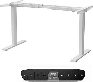 Rise Up Standing Desk Legs, Adjustable Standing Desk Frame Dual Motor w/Memory, Electric Frame Base Height Desktop Table, Sit Stand Electric Table Legs (Top Not Included)