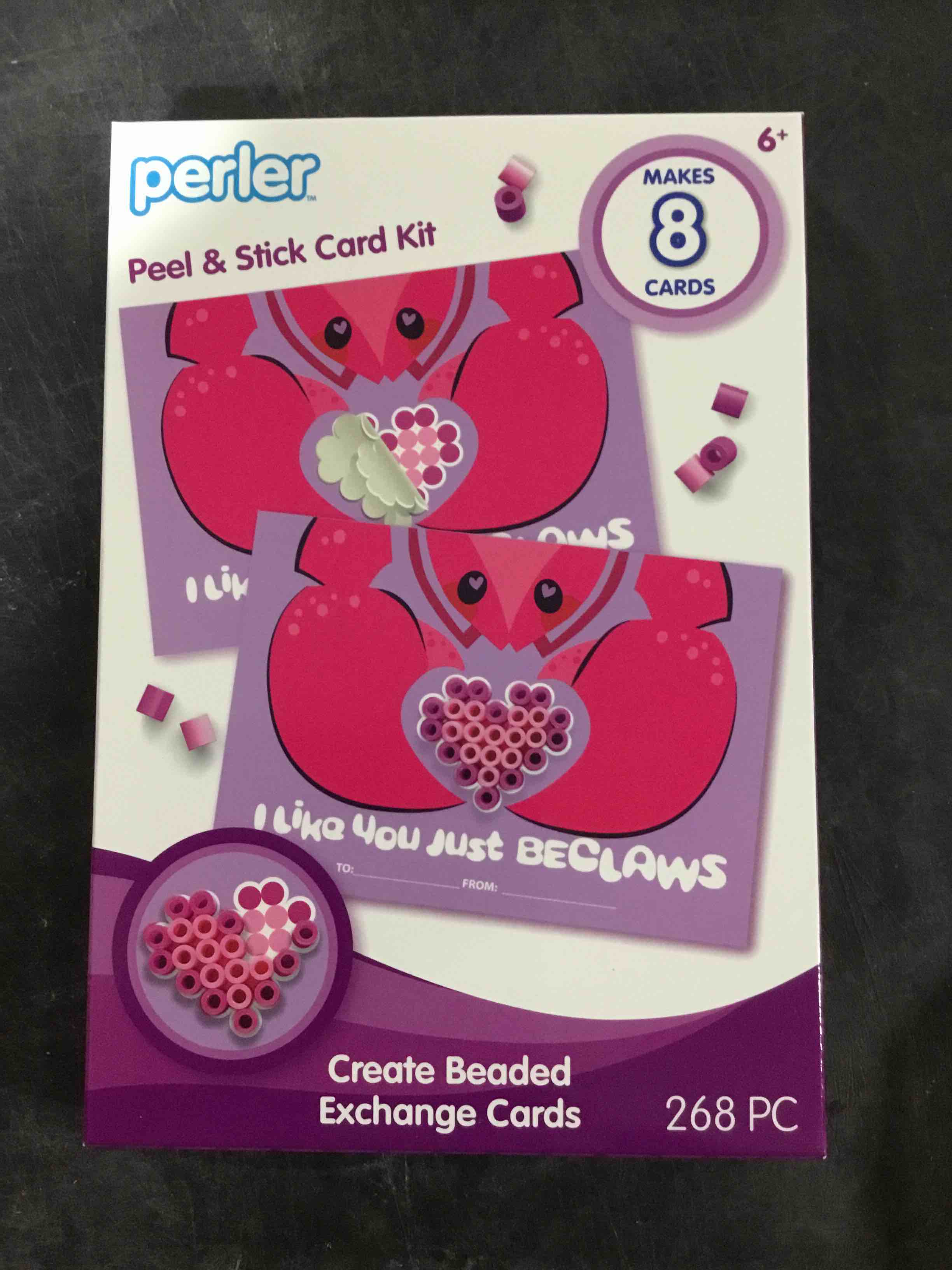 Perler 8ct Bead Clawsome Valentine's Day Classroom Exchange Cards