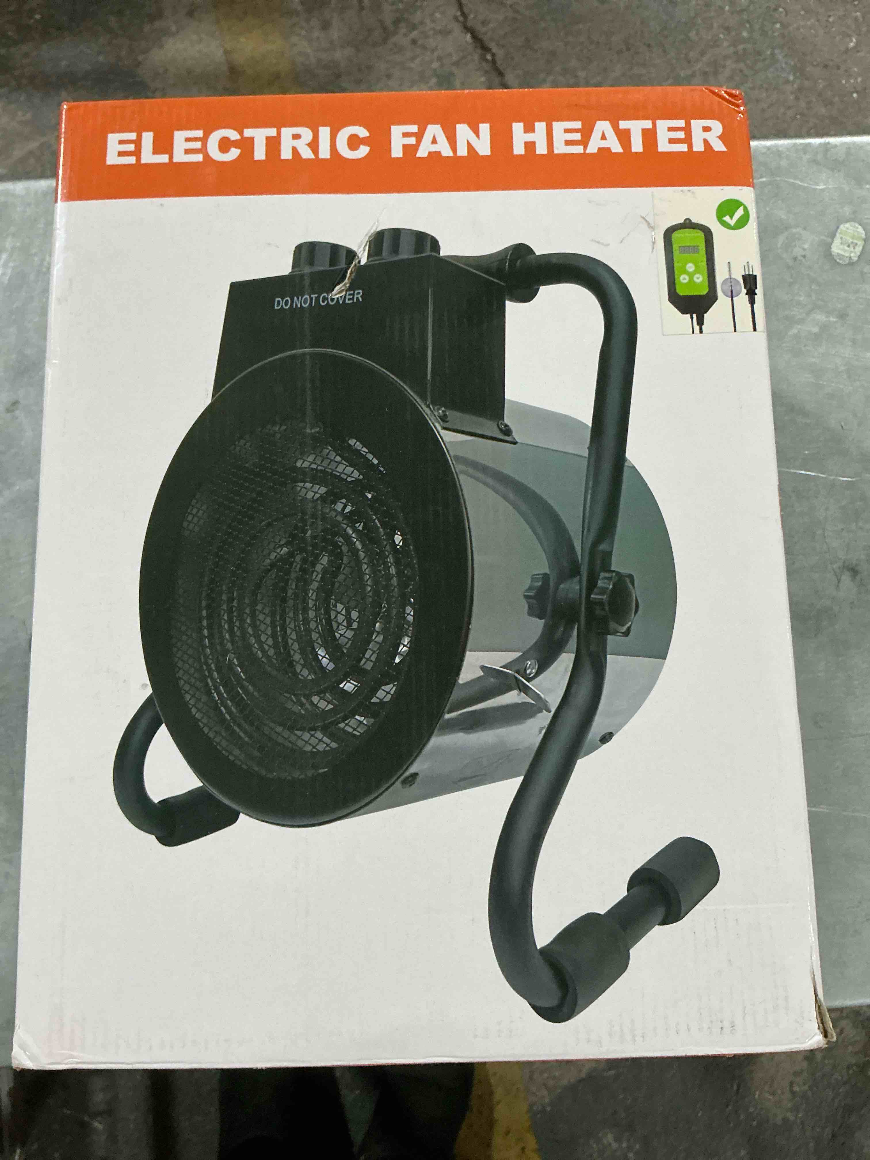 Gray Electric Fan Heater, 1500 Watt