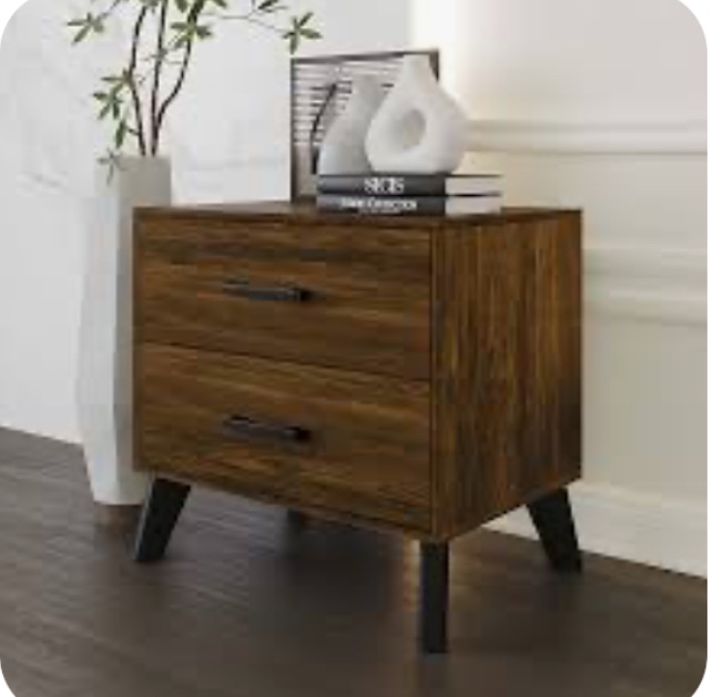ChaletPosh Brown 2 -Drawer 21.65-in W x 22.64-in H Midcentury Nightstand