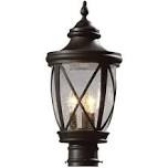 Allen + Roth Castine Bronze Candelabra Base E-12 Outdoor Wall Light - 19.5" H