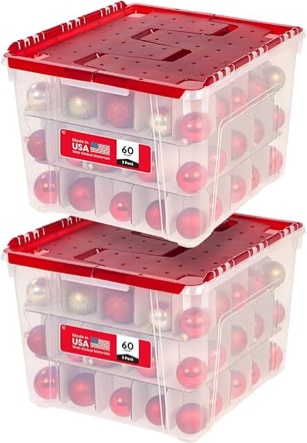48qt Flip Lid Ornament Box - Brightroom™: Clear Plastic Utility Storage Tote, Portable & Lidded, 48 Volume Capacity