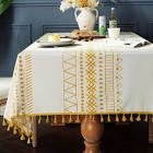 DECORATIVE TASSELED TABLE CLOTHES SET OF2 