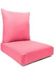 Pink top and bottom seat cushion with foam cushion and pink cover