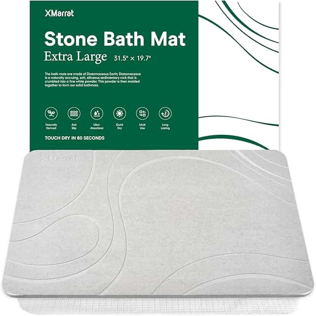 DRYOVA DIATOMITE BATH MAT, WAVE, GRAY