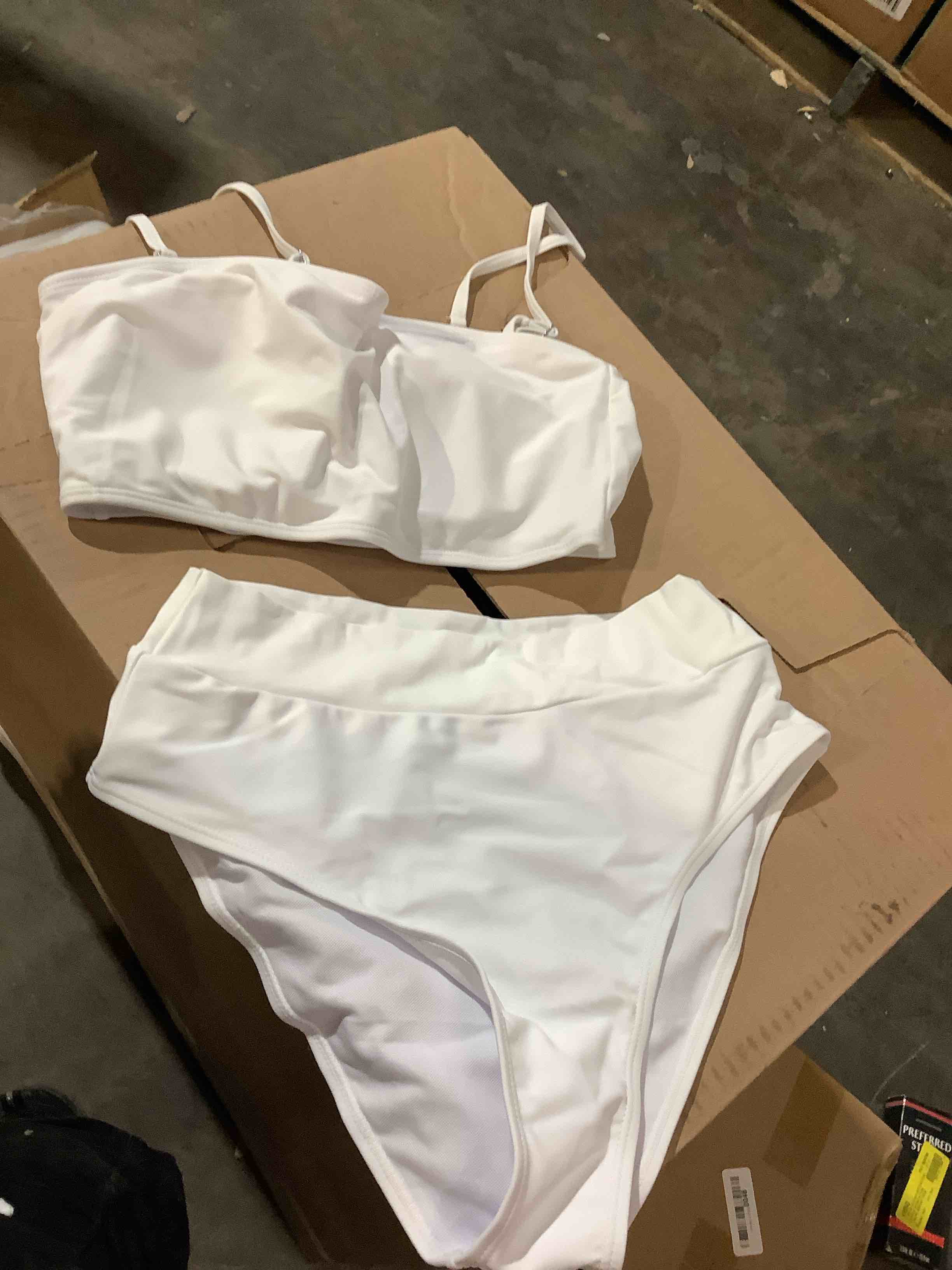 White two-piece bathing suit, medium