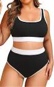 TEMP ME X-LARGE 2 PIECE BLACK AND WHITE BATHING SUIT