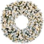48” PRE-LIT FROSTED CHRISTMAS WREATH