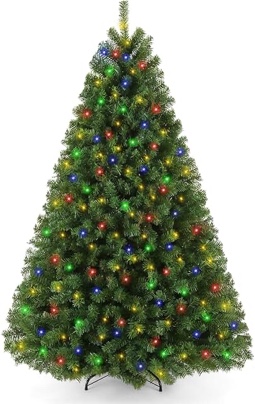 6 FOOT MULTI-COLOR LIGHTS PRE-LIT PINECONE CHRISTMAS TREE