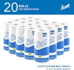 Scott Professional Kitchen Paper Towels, Bulk (41482), Fast-Drying Absorbency Pockets, White, Perforated (128 Sheets/Roll, 20 Rolls/Case, 2,560 Sheet Total)
