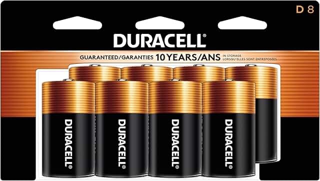 Duracell Coppertop Alkaline D Batteries 8 Count