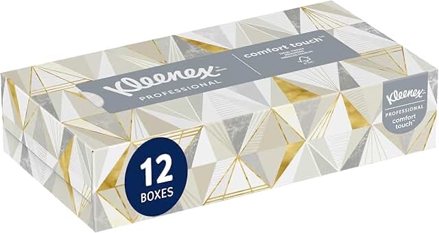 Kleenex® Professional Facial Tissue (03076)  2-Ply  White  Flat Facial Tissue Boxes for Business  Convenience Case (125 Tissues/Box  12 Boxes/Case  1 500 Tissues/Case)