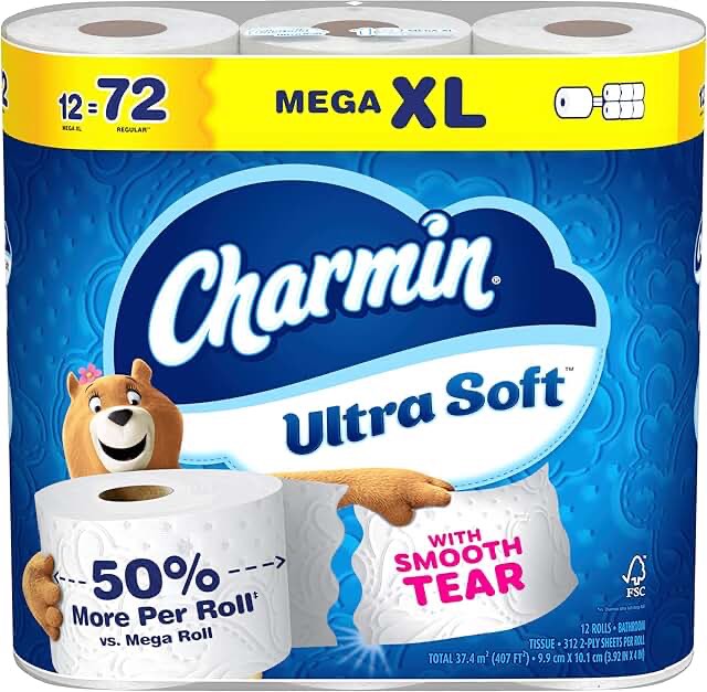 Charmin Ultra Soft Toilet Paper - 12 Mega XL Rolls