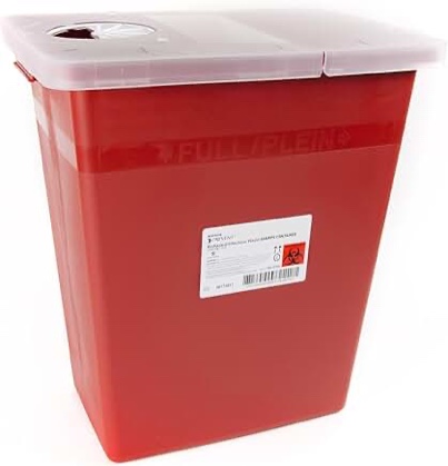 Biohazard Regulated Medical Waste buckets, 3 count