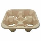 Restaurant Cup Holder, KARAT CUP CARRIER TRAY - BIODEGRADABLE CUP HOLDER - COMPOSTABLE CUP CARRIER (8OZ - 32OZ)