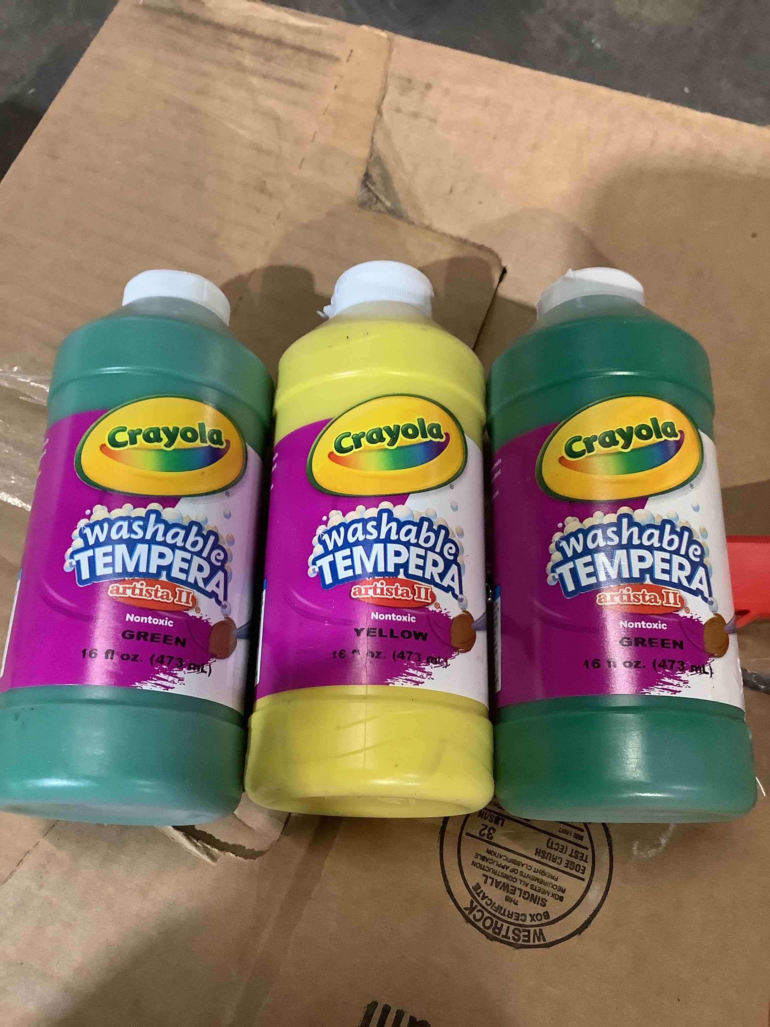 Crayola Washable Tempera Paint, 3 colors