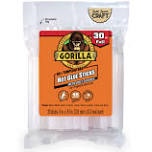 Gorilla 3033002 Hot Glue Sticks, 4 in. Full Size, 30 count, Clear