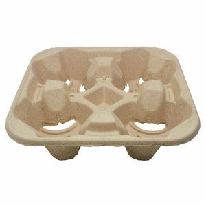 RESTAURANT CUP HOLDER Karat Cup Carrier Tray - Biodegradable Cup Holder - Compostable