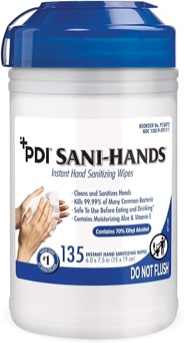 PDI SANI-HANDS WIPES, 135 ct