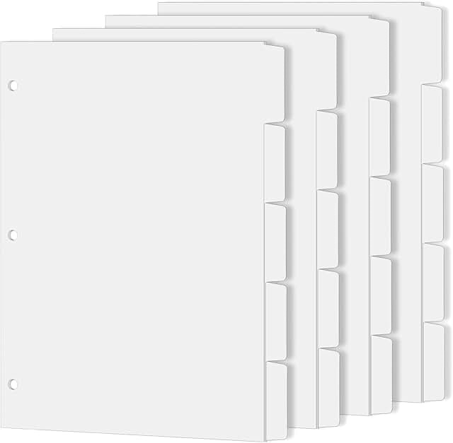 Ring Binder Tabs Plain White