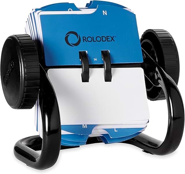 Rolodex Classic Open Rotary Card File 250 1-3/4 x 3-1/4 Inch Cards and 24 A-Z Guides  Black