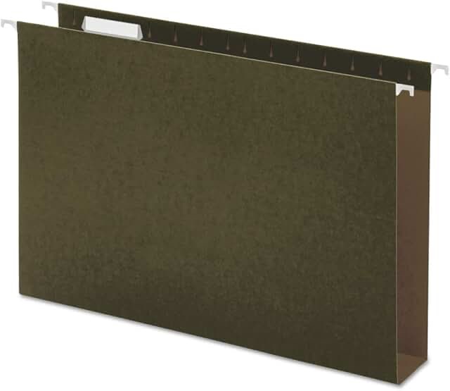 Universal UNV14152 1/5-Cut Tab Box Bottom Hanging File Folders - Legal Size  Standard Green (25/Box)