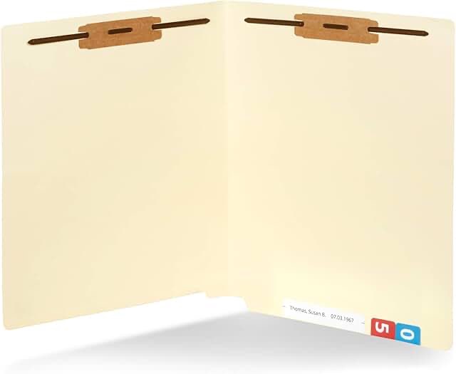 Medical Arts Press Confidential End-Tab Folders- 14 Point, 2 Fasteners, 50/Box (52319) | Quill