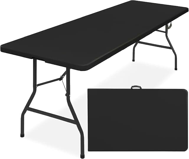 8’ Folding Black Table