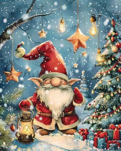  Santa gnome adult paint phone number 16” x 20”