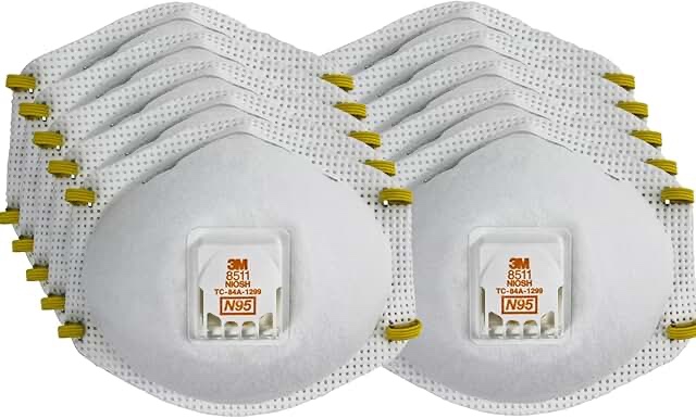 3M Cool Flow Valve Respirator 8511 N95 White 10 Masks