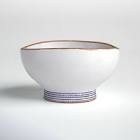 Sea Breeze Terra ceramic decorative bowl in white and blue