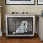 Double door large dog crate furniture with lockable entrance