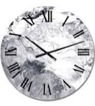 Marble liquid art in shades of gray modern wall clock