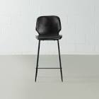 Meredy upholstered counter stools with metal frame set up two, black