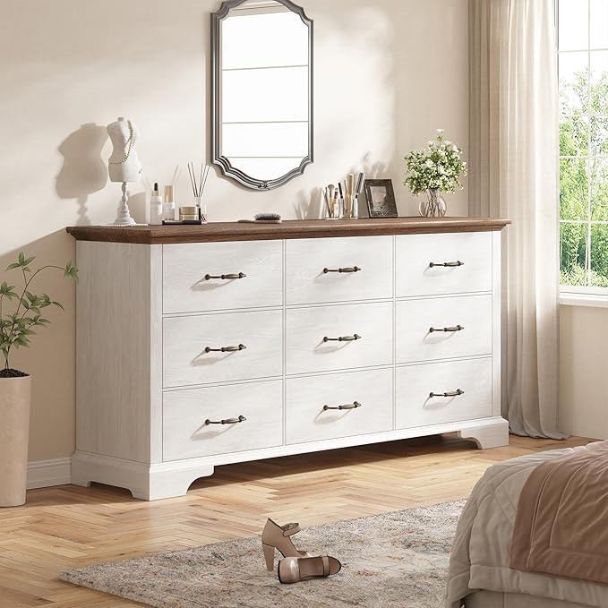 9 Drawer Dresser 63” W, mat-f11010wh