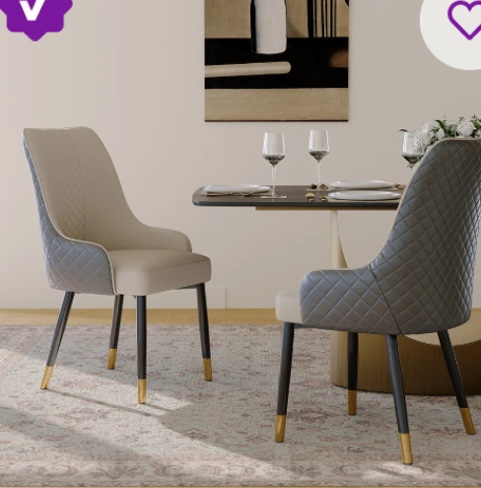 Silva Modern Faux Leather Dining Chair, Upholstered Dining Chair with Arms, Density Sponge Pre-Assembly, ONE CHAIR