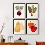 Shuffle IV VEGETABLE FRAMED PRINT, SET OF 4