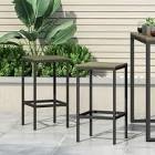 Barstool 70262.00 Teak Finish and Black Metal, Pair
