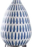 Gaston 28” Table Lamp Brass Finish, White/Blue
