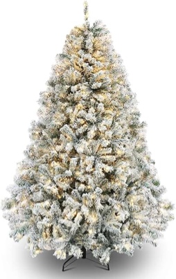 6.5’ PRE LIT FLOCKED CHRISTMAS TREE