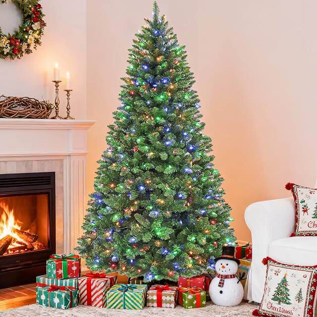 6’ MULTI COLORED LIGHTS PRE LIT PINE COMB CHRISTMAS TREE