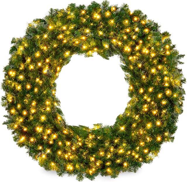 60” LIT CHRISTMAS WREATH