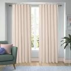 Cotton NaturalLinen Blended Light Filtering Curtain Back, pair