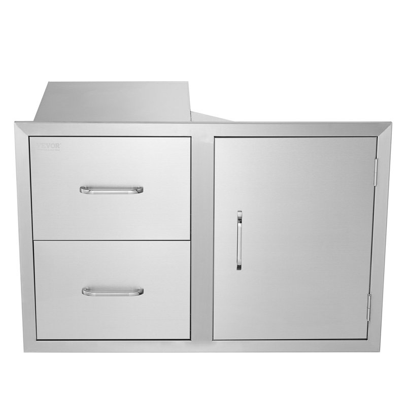 32.5” stainless steel drop in door and drawer combo