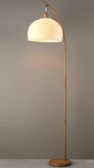 70 in. Wood-Tone Finish Floor Lamp with White Paper Shade