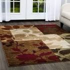 Home Dynamix Tribeca Amelia Contemporary Geometric Floral Area Rug  Beige/Brown  6 7 x9 10