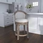 Menifee swivel upholstered counter stool with solid wood frame