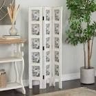 Ervin white wood hinged affordable partition three panel room divider screen
