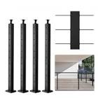 4 Pk cable railing post 36” x 2” x 2” steel horizontal hole deck railing